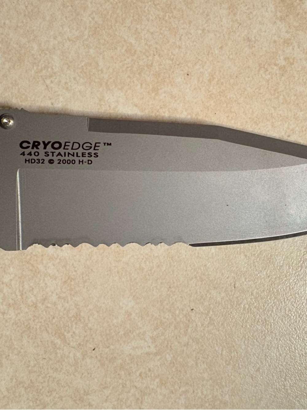 Harley Davidson, flaming legend Cryo edge knife from 2001 with leather sheath - Picture 6 of 15
